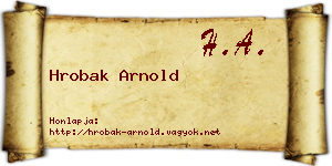 Hrobak Arnold névjegykártya